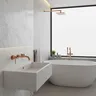 Robinet de lavabo en laiton à montage mural/de pont – vue 1
