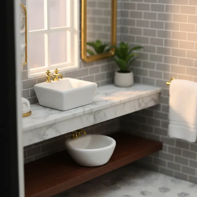 Lavabo de simulation de maison de courses
