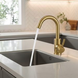 Robinet de cuisine en acier inoxydable 304, lavabo doré, robinet chaud et froid, lavabo à légumes, robinet rotatif Robinet de cuisine en acier inoxydable 304, lavabo doré, robinet chaud et froid, lavabo à légumes, robinet rotatif