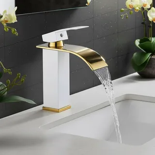 Nouveau robinet cascade de luxe noir blanc or