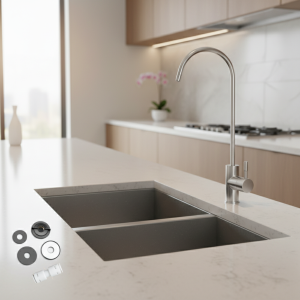 Tuyaux de cuisine 1/4 pouces, tuyau à barrage allergiques, pièces en osmose Pound, supporter ficateur, robinet à boire directement