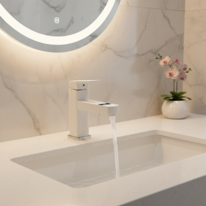 Robinet de lavabo robinet à température contrôlée pour salle de bains affichage numérique mitigeur chaud et froid robinets de salle de bains montés sur le pont