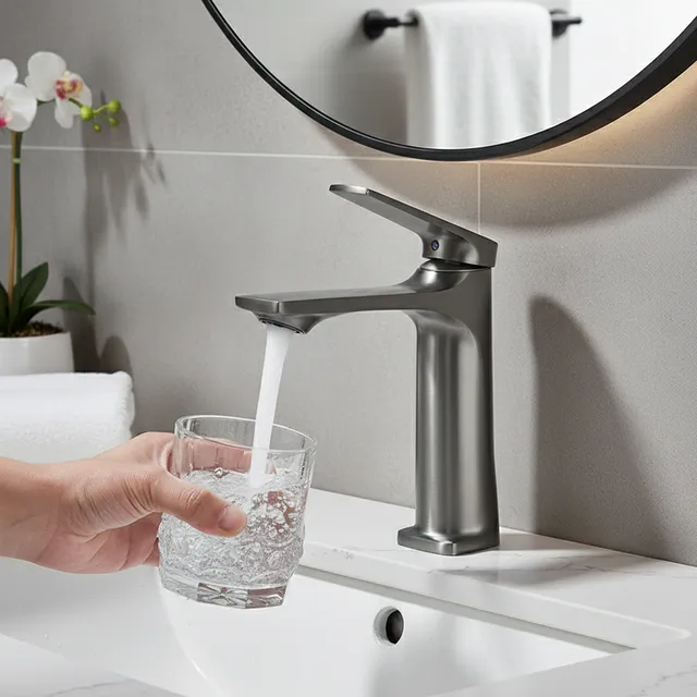Robinet lavabo monotrou monocommande poignée unique…