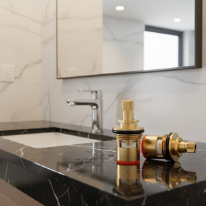 Valves de robinet de remplacement en céramique et laiton, cartouche universelle 1/2 pièces avec noyau de Valve tout en cuivre, anti-fuite pour robinets de salle de bains