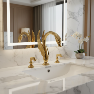 JFISD-Bassin doré de luxe, grue montée sur pont, robinet d’évier, poignée de touristes, eau chaude et froide, luxe fzShape, centre commercial JFISD-Bassin doré de luxe, grue montée sur pont, robinet d’évier, poignée de touristes, eau chaude et froide, luxe fzShape, centre commercial