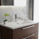 Robinet de lavabo de salle de bains à usage domestique, mitigeur à bec pivotant en acier inoxydable chromé pour lavabo, évier et vanité