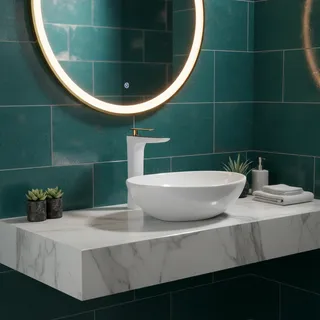 Robinets de lavabo de couleur blanche