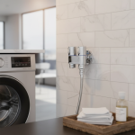 Robinet d&rsquo;arrêt d&rsquo;eau automatique pour Machine à laver, robinet à Double sortie, connecteur G1/2 antirouille, vanne d&rsquo;angle de robinet une entrée et deux sorties