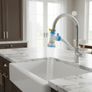 Robinet filtre à eau d’évier, universel 360 ° Purificateur d’eau de robinet rotatif, filtre de montage de robinet pour cuisine salle de bains Robinet filtre à eau d’évier, universel 360 ° Purificateur d’eau de robinet rotatif, filtre de montage de robinet pour cuisine salle de bains