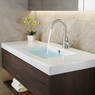 Robinet de lavabo de salle de bains en acier inoxydable 304