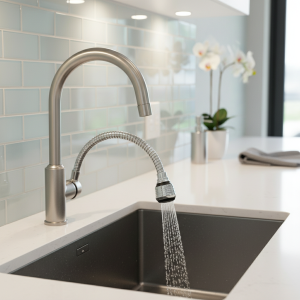 Arroseur de robinet de cuisine en acier inoxydable, dispositif d’économie d’eau, allongement rotatif, anti-éclaboussures, prolongateur de pulvérisation, barboteur Arroseur de robinet de cuisine en acier inoxydable, dispositif d’économie d’eau, allongement rotatif, anti-éclaboussures, prolongateur de pulvérisation, barboteur