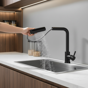 Robinets de cuisine 4 modes, robinet d’évier de cuisine avec pulvérisateur rabattable, robinet d’évier extractible à poignée unique en acier inoxydable 1 ou 3 Ho Robinets de cuisine 4 modes, robinet d’évier de cuisine avec pulvérisateur rabattable, robinet d’évier extractible à poignée unique en acier inoxydable 1 ou 3 Ho