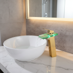 Robinet d&rsquo;évier à température contrôlée, robinet d&rsquo;eau moderne à grue LED, robinet de salle de bains, robinet de cascade, robinets de salle de bains, livraison gratuite