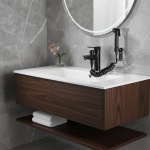 HOBasin-Deux Paires de Bassin d&rsquo;Eau Chaude et Froide, Entièrement en Cuivre, avec Pistolet Pulvérisateur, Douche, Lavage des Cheveux, Monotrou