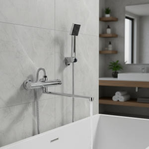 Robinets de douche thermostatiques à bec rotatif, Robinets de baignoire, Grue en laiton murale Robinets de douche thermostatiques à bec rotatif, Robinets de baignoire, Grue en laiton murale