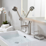 HOBAINS-Robinet de centre commercial chaud et froid avec pommeau de douche, ark à shampoing, accessoires de bain à usage touristique