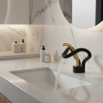 BECOLA cascade sortie d&rsquo;eau robinet de salle de bain poignée unique monotrou Style moderne, robuste et Durable