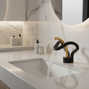 BECOLA cascade sortie d’eau robinet de salle de bain poignée unique monotrou Style moderne, robuste et Durable BECOLA cascade sortie d’eau robinet de salle de bain poignée unique monotrou Style moderne, robuste et Durable