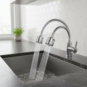 Robinet d&rsquo;évier 2/3 Modes, Rotation à 360 degrés, Tube d&rsquo;extension de filtre, robinet d&rsquo;économie d&rsquo;eau de douche, Gadgets de cuisine universels, accessoires