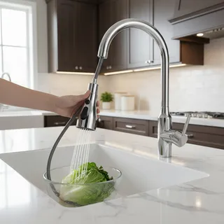 Robinet de cuisine pulvérisateur avec conception à arc élevé