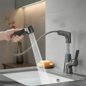 Robinet de lavabo de salle de bains ZEXEF avec capteur 360 ° Mélangeur rotatif résistant aux éclaboussures de cuisine de Bidet de levage vers le bas d’acier inoxydable de traction Robinet de lavabo de salle de bains ZEXEF avec capteur 360 ° Mélangeur rotatif résistant aux éclaboussures de cuisine de Bidet de levage vers le bas d’acier inoxydable de traction