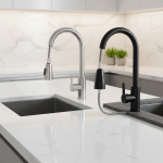 Robinets d&rsquo;évier de cuisine extractibles en acier inoxydable, robinet d&rsquo;eau d&rsquo;évier de cuisine, mélangeur monté sur le pont, tête de pulvérisation à jet, robinets chauds et froids