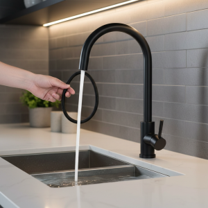 Robinet d&rsquo;évier de cuisine extractible, Flexible, 2 Modes, robinets à buse de pulvérisation et de pulvérisation, en acier inoxydable, mélangeur d&rsquo;eau chaude et froide, pont de robinet