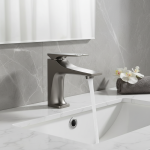 Robinet de salle de bains en alliage de cuivre, anti-éclaboussures, double contrôle de température, finition brossée, robinet d&rsquo;évier de lavabo, robinet anti-éclaboussures avec 80cm d&rsquo;intérieur