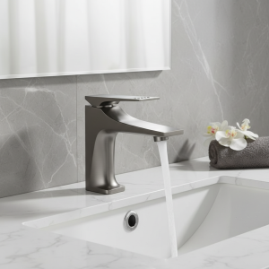 Robinet de salle de bains en alliage de cuivre, anti-éclaboussures, double contrôle de température, finition brossée, robinet d&rsquo;évier de lavabo, robinet anti-éclaboussures avec 80cm d&rsquo;intérieur