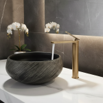 Bassin en laiton antique monté sur pont, robinet HOmall à poignée unique, grue d&rsquo;eau chaude et froide, Fets, F/05