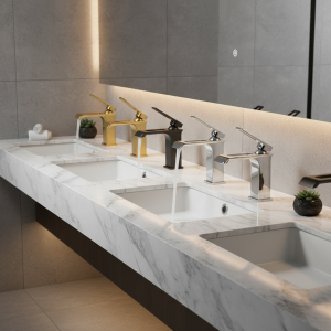 Tuqiu robinet de salle de bains en or, robinet de lavabo gris, robinet de lavabo noir, robinet d&rsquo;eau chromé, robinet d&rsquo;évier de salle de bains, robinet de lavabo t