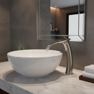 Bassin à poignée unique F/05 et Cascade, robinet de centre commercial, bain antique en laiton, grue à eau d&rsquo;évier, robinets argentés