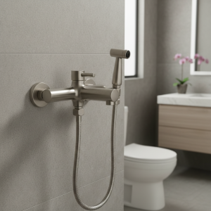 NIckel-Robinets de sol chromés brossés, grue de centre commercial chaud et froid, outil de rinçage des toilettes, robinets de lavage, montage mural NIckel-Robinets de sol chromés brossés, grue de centre commercial chaud et froid, outil de rinçage des toilettes, robinets de lavage, montage mural