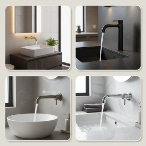 Buse de remplacement de robinet chromée/noir mat/or brossé/gris, mélange de salle de bains, robinet de lavabo de comptoir 150/200/250mm