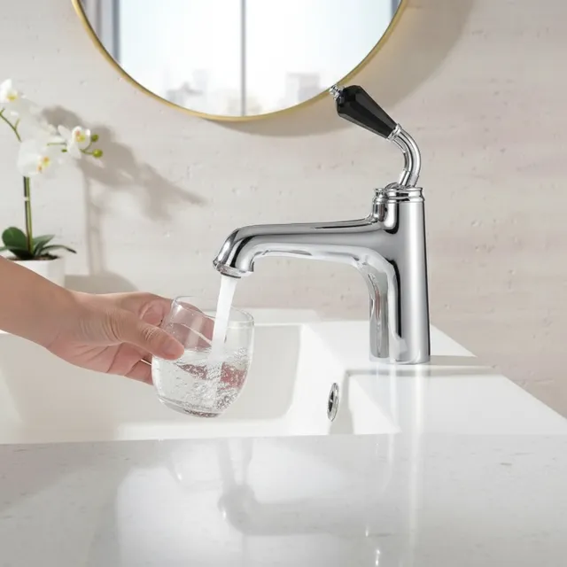 Mitigeur lavabo monobloc chromé laiton bec courbé…