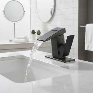 Robinet d’évier à affichage numérique LCD HOBasin, robinet de centre commercial, robinet de cascade monté sur le pont, chaud et froid Robinet d’évier à affichage numérique LCD HOBasin, robinet de centre commercial, robinet de cascade monté sur le pont, chaud et froid