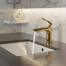 Robinet de vanité en feuille d'érable dorée
