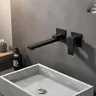 Lavabo mural avec poignée à levier unique moderne – vue 1