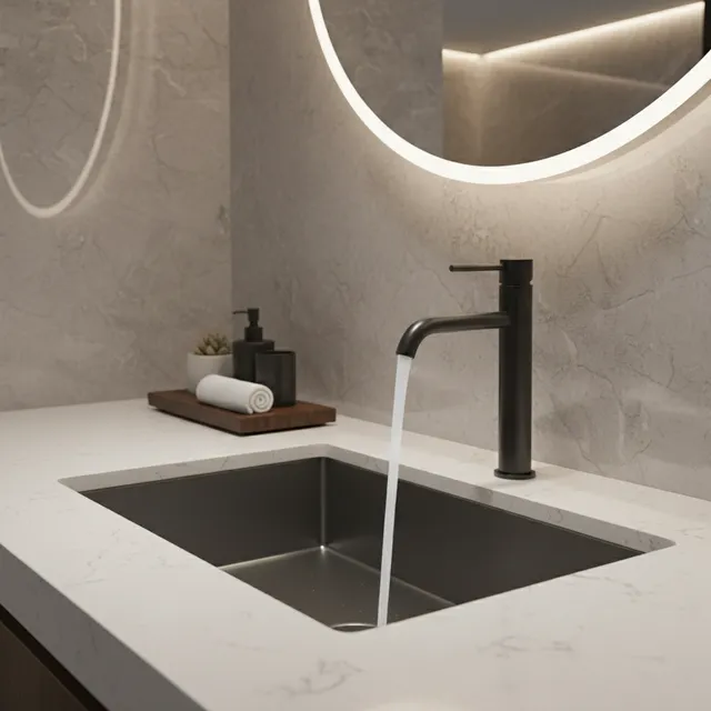 HOSink-Lavabo Noir en Acier Inoxydable Brossé