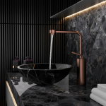 Robinet de salle de bains en or Rose brossé, robinet de lavabo en or brossé, robinet d&rsquo;évier chaud et froid en laiton, mitigeur de lavabo monté sur le pont