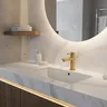 Robinet de salle de bains en or brossé
