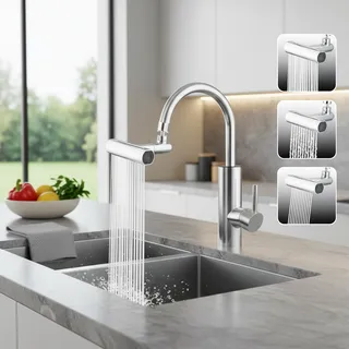 Évier cuisine pommeau douchette quatre modes rotation360…