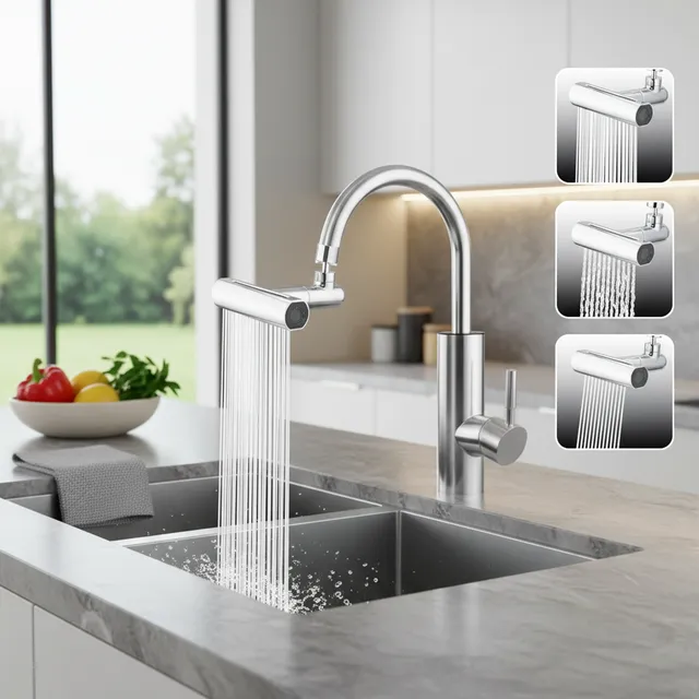 Évier cuisine pommeau douchette quatre modes rotation360…