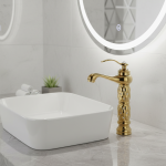 Hotaan-Robinet d&rsquo;Eau Froide et Chaude en Laiton, Blanc Massif, Poignée Unique, pour Évier, Centre Commercial