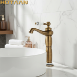 Robinet de lavabo de salle de bains, mélangeur en laiton bronze Antique, cuivre massif, robinet de luxe de style européen, torneiras para banheiro grue YT-5061