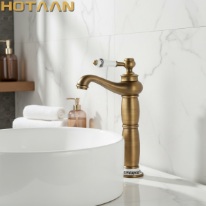 Robinet de lavabo de salle de bains, mélangeur en laiton bronze Antique, cuivre massif, robinet de luxe de style européen, torneiras para banheiro grue YT-5061
