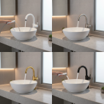 Robinets de lavabo extractibles pour salle de bains, mélangeurs hauts, robinets hauts d&rsquo;évier, robinet d&rsquo;eau chaude et froide 360, grue blanc gris or