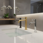 Robinet de lavabo noir, mitigeur d&rsquo;eau de lavabo de salle de bains, robinet d&rsquo;évier d&rsquo;eau chaude et froide, robinet de salle de bains, robinet en or brossé