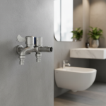 Robinet en acier inoxydable, Double sortie, robinet d&rsquo;eau à Double commande, un sur deux, robinets de Bidet de 1/2 pouces, accessoires de salle de bains