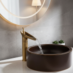 Robinet de salle de bains à levier unique, cascade, robinet de lavabo en laiton Antique, mélangeur d&rsquo;évier de salle de bains chaude et froide, robinets de Style verre à vin